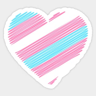 Transexual flag heart Sticker